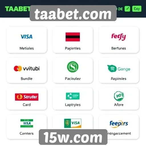 Métodos de pagamento disponíveis no taabet.com